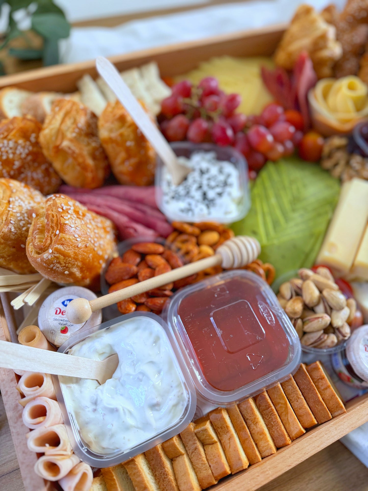 Family cheese platter breakfast