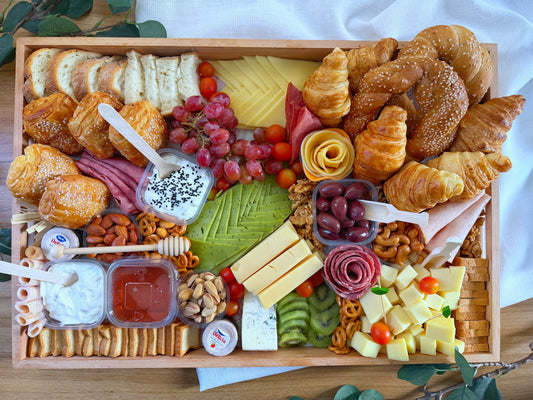 Family cheese platter breakfast
