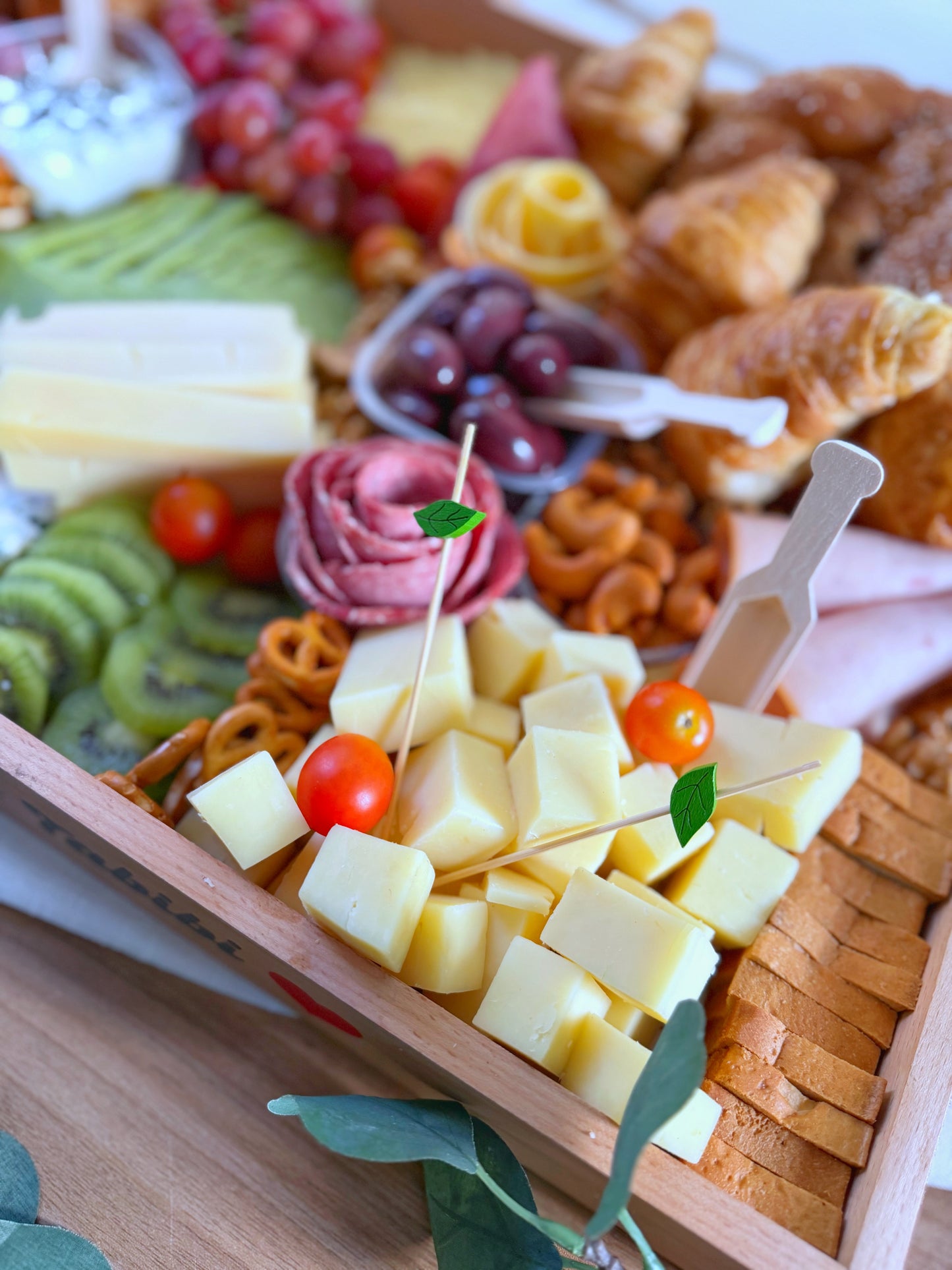 Family cheese platter breakfast