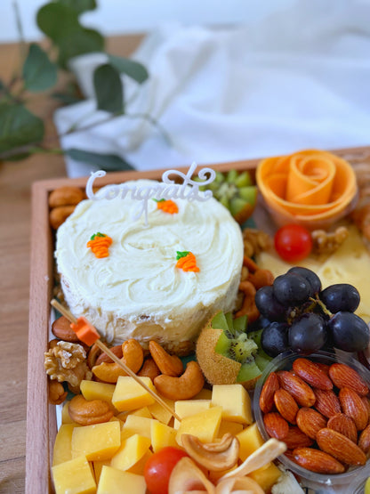 Carrot cake with cheese platter