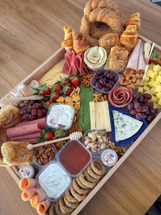Family cheese platter breakfast