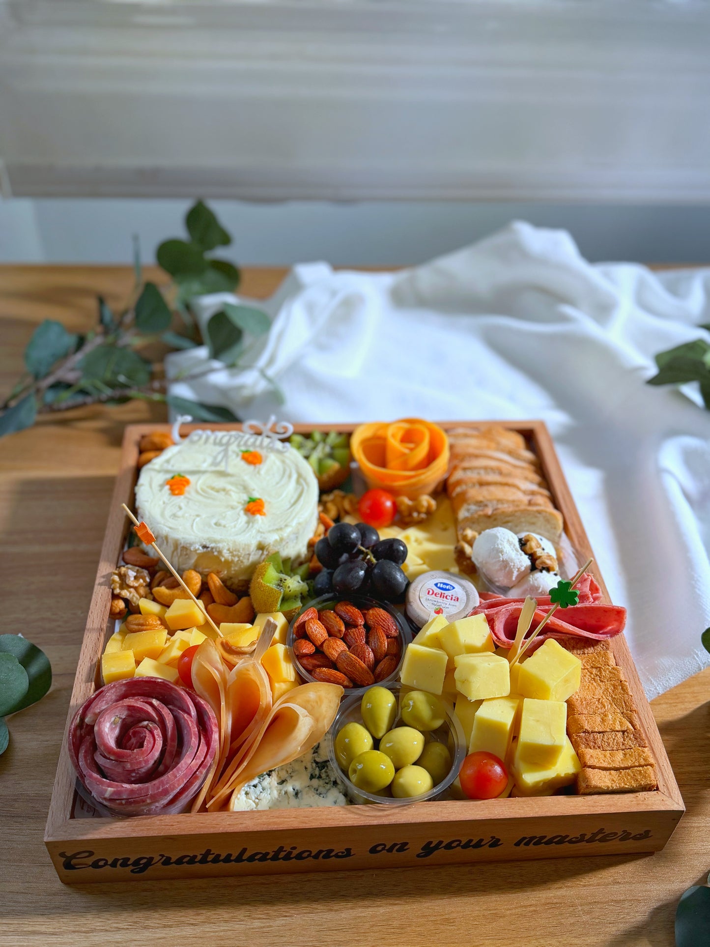 Carrot cake with cheese platter