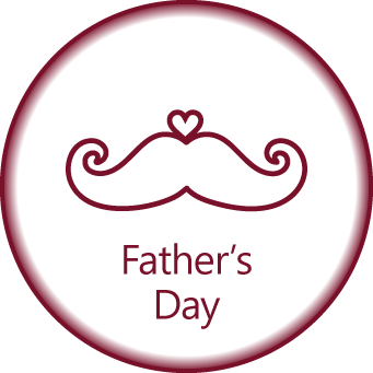 Father's Day Gifts Icon - Featuring a mustache with a heart